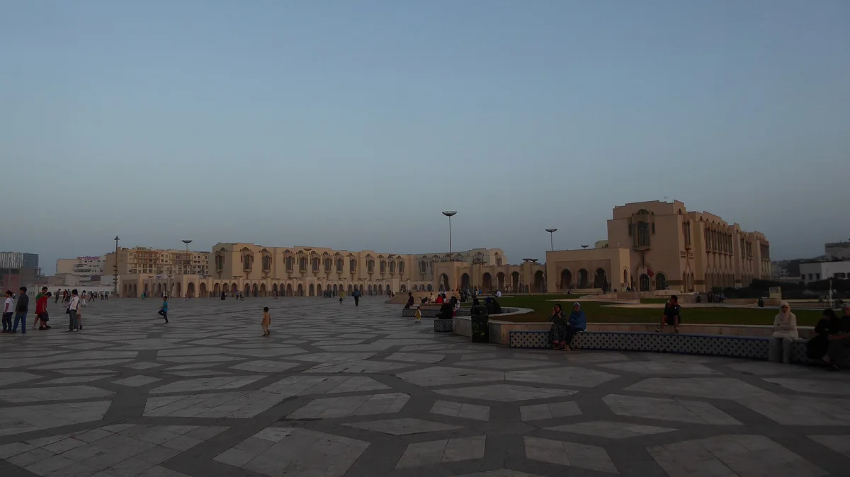 Open courtyard of the Hassan II complex in Casablanca