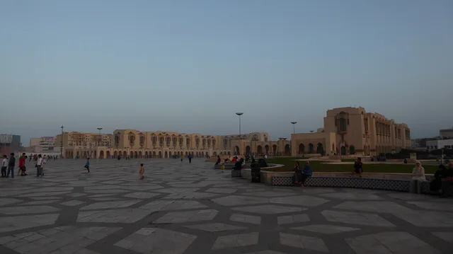 Open courtyard of the Hassan II complex in Casablanca