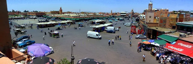 Jemaa el-Fna square in Marrakech, archival panorama (2010)